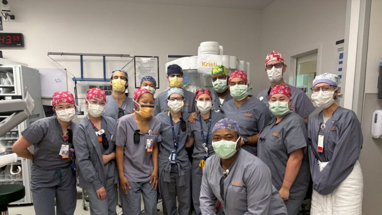 UMC robotic cardiac surgery team scrubbed in for procedure