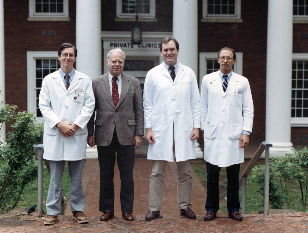 Warren Stamp (center, left) Orthopedic Surgery team members (undated photo)