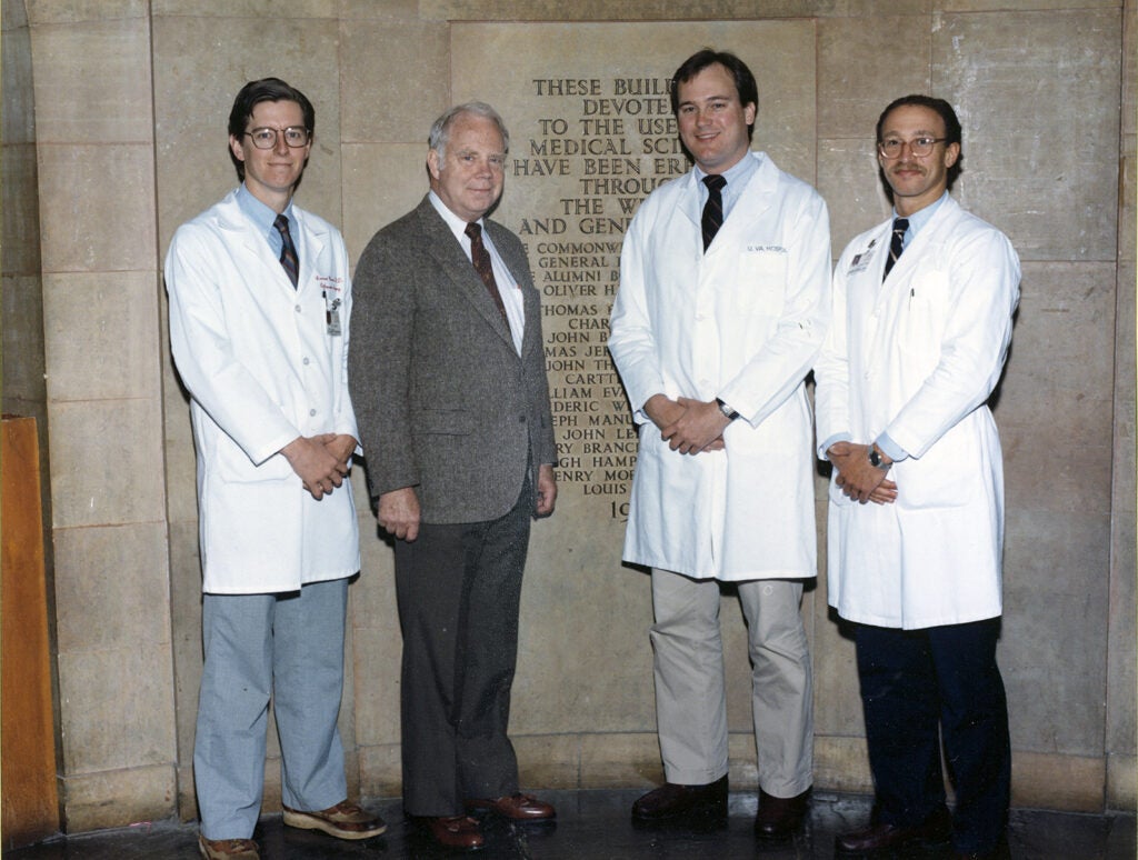 Warren Stamp (center, left) Orthopedic Surgery team members (undated photo)