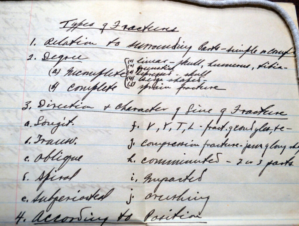 old student notebooks, orthopedics