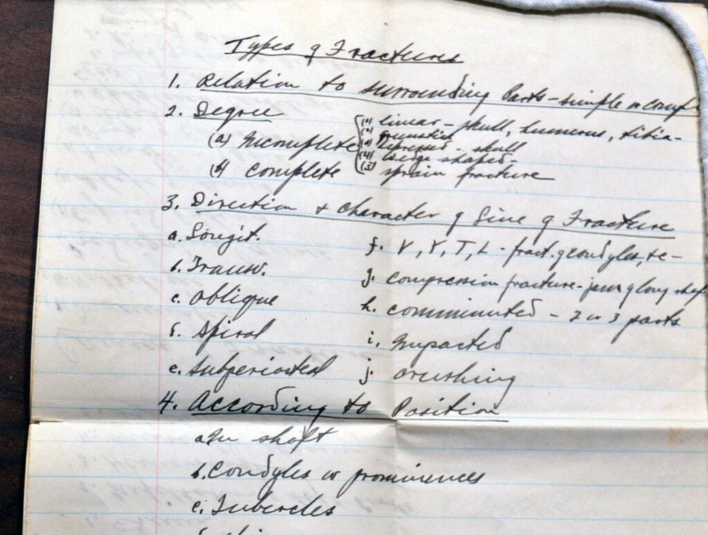 old student notebooks, orthopedics