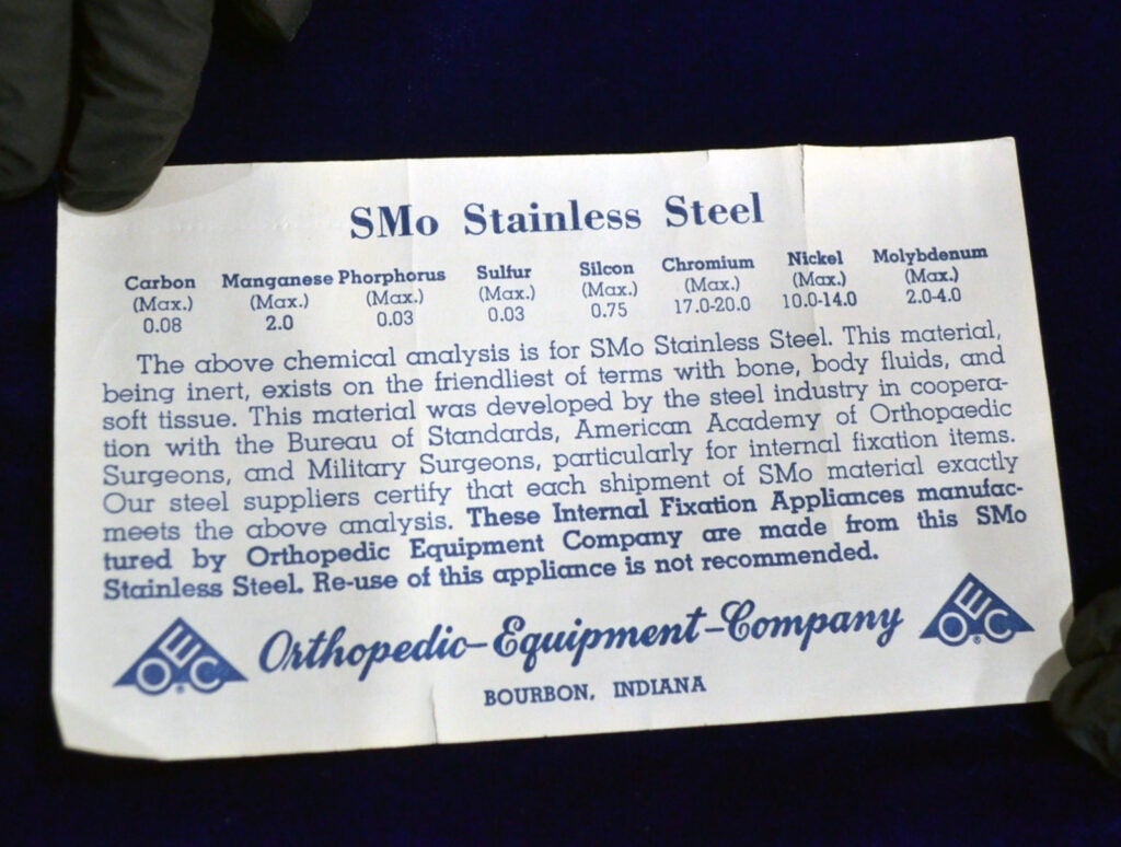 Orthopedic implant in box